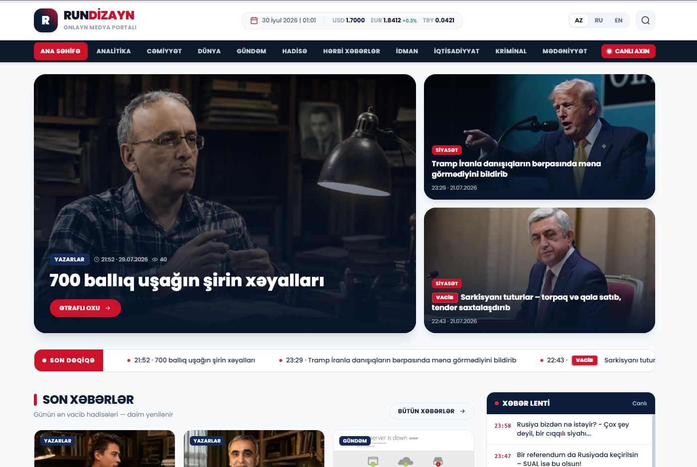 Xəbər Portalı Dizaynı