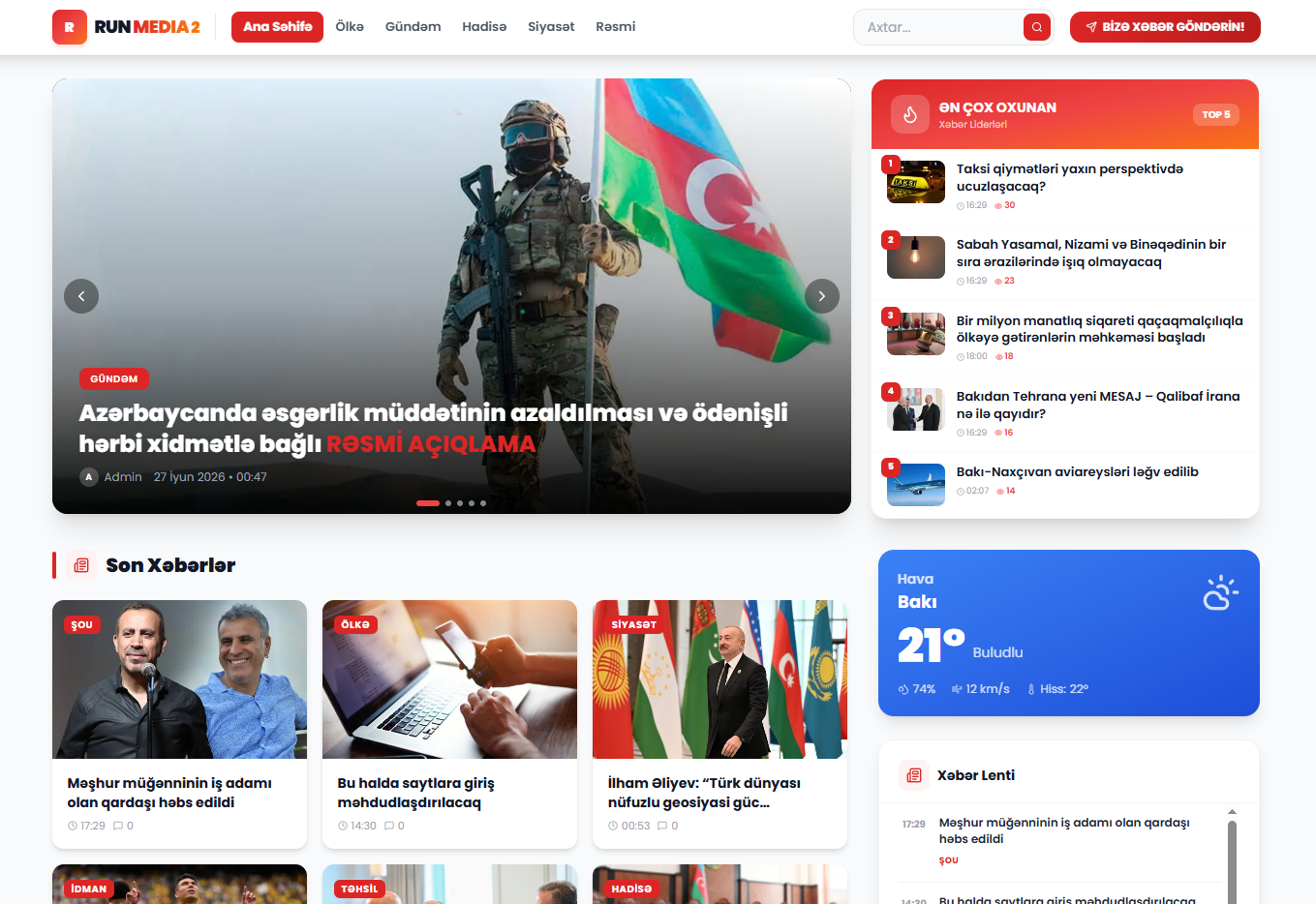 Xəbər Portalı Dizaynı