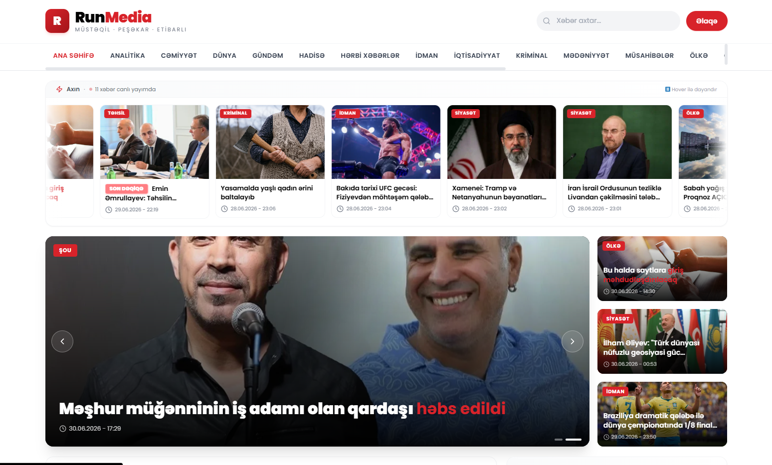Xəbər Portalı Dizaynı