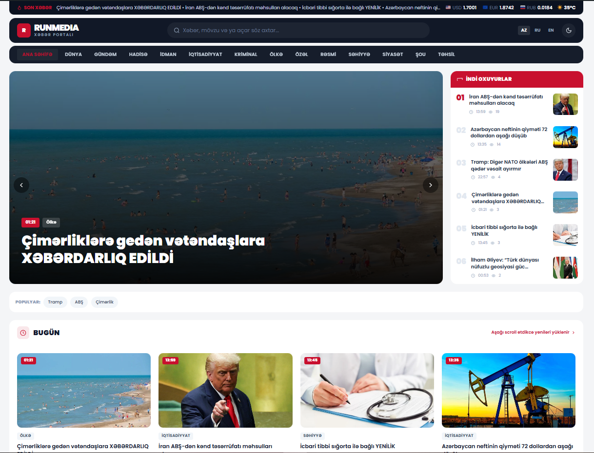 Xəbər Portalı Dizaynı